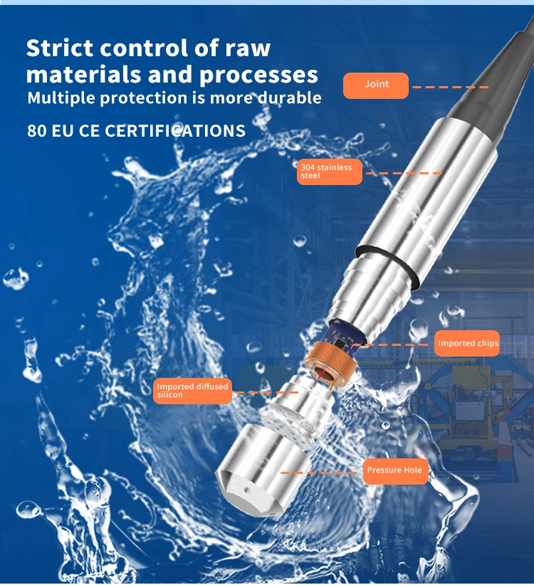 Liquid Level Measurement Sensor Ceramic Capacitive Marine Pressure Type Liquid Level Sensor